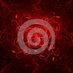 Red floral illustration