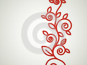 Red floral motive