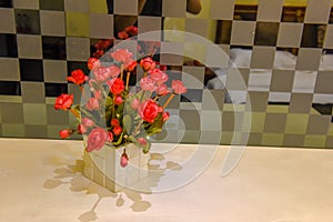 Red Flower in Bedroom