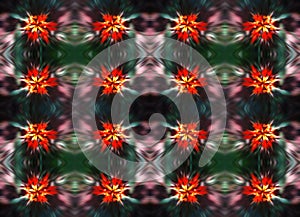 RED FLOWER BURST DUPLICATION BACKGROUND PATTERN