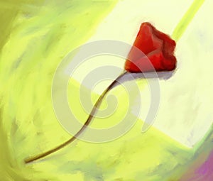 Red Flower - Digital Painting