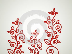 Red flower motive concept