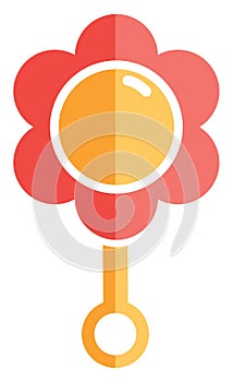 Red flower rattle, icon photo