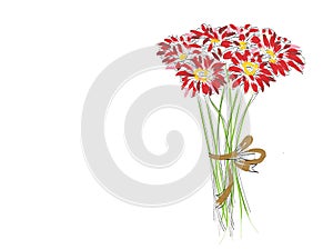 Red flowers isolate. Watercolor flowers bouquet.