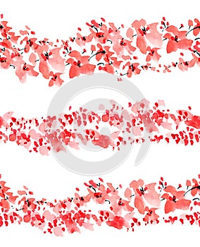 Red flowers seamless pattern