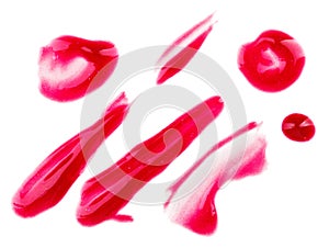 Red fluid lips gloss samples