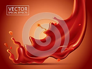 Red fluid special effect