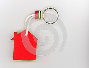 red foam keyring