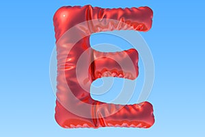 Red foil balloon letter E, 3D