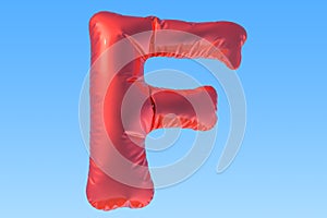 Red foil balloon letter F, 3D