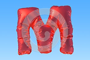 Red foil balloon letter M, 3D