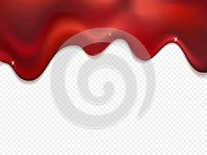 Red foil drip isolated on transparent background.