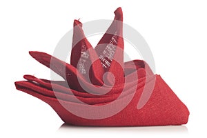 Red folded napkin