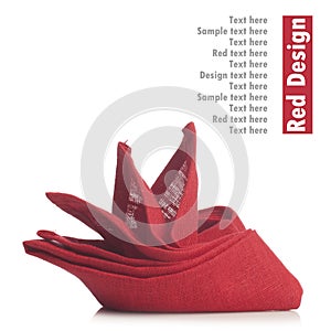 Red folded napkin