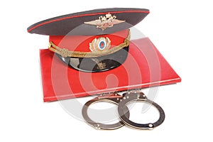 Red folder, russian police cap photo