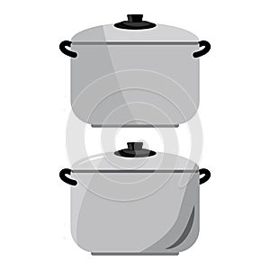 red food presto kitchen stove rice pot vector photo