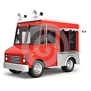 Red food truck side