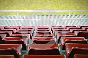 Red football seats