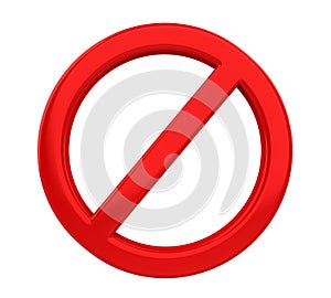 Red Forbidden Sign Isolated