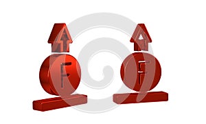 Red Force of physic formula calculation icon isolated on transparent background.
