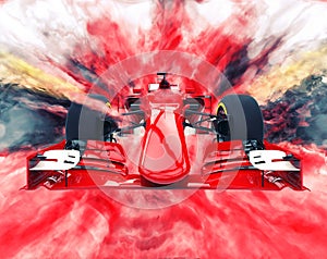 Red formula one car - color explosion