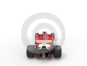 Red Formula One Car - Top Tail View