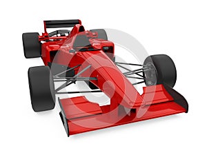 Red Formula One Race Car Isolated