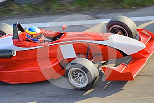 Red formula racing car