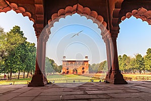 Red Fort Delhi, view on Lal Qila from Diwan-i-Aam, India
