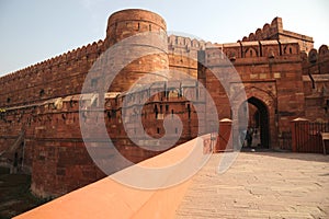 Red Fort entrance way, Agra, Uttar Pradesh, India.