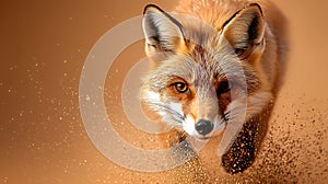 Red fox in action