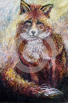 Red fox art drawing