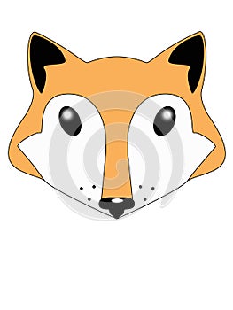 Red fox Cute little face little red fox. Fox head illustration for kids. A pretty white and red fox cub.
