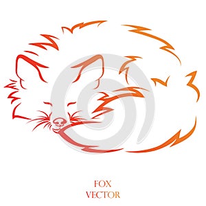 Red fox, element for design, print. vector illustration