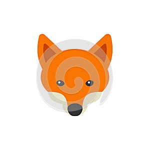 Red Fox Head Logo on White Background. Vector