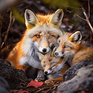 Red Fox and Kits