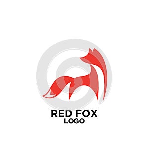 Red fox modern abstract simple logo icon design