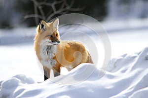 Red Fox Poses in Snow photo