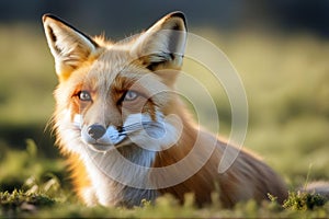 red fox Wild spring animal field mammal scavenger wildlife young furry fur juvenile outdoors europa portrait