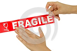 red fragile tape