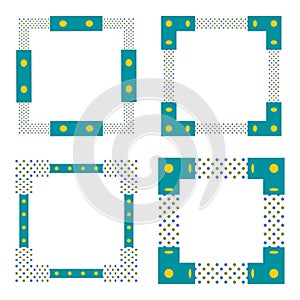 Red frame icon. Bold border symbol. Mosaic tile detail. Vector frame image.