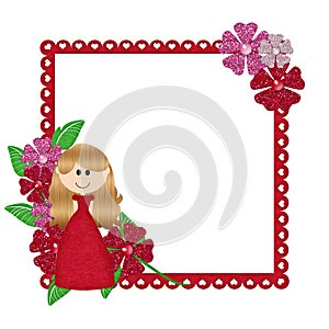 Red Frame with Little Girl