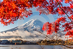 Red frame of Mt.Fuji