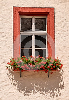 Red Framed Window