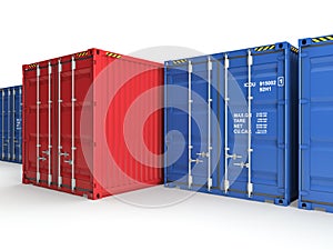 Red freight container