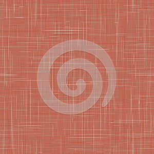 Red French Linen Texture Background in Natural Muted Madder Dye. Ecru Flax Fibre Seamless Pattern. Organic Close Up Weave Fabric