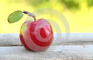 Red, fresh and organic apple