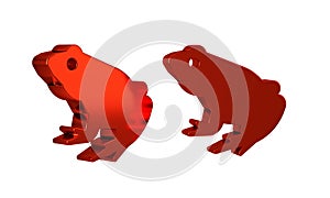 Red Frog icon isolated on transparent background. Animal symbol.