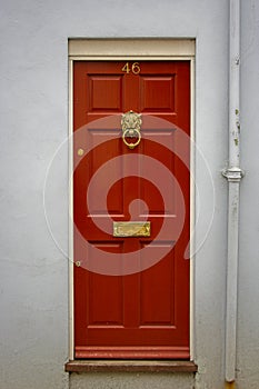 Red front door