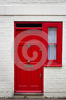 Red front door